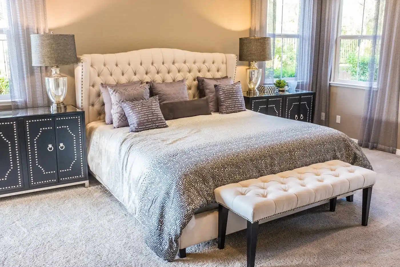 Chambre avec un matelas propre et sain nettoyé par BlueOtter